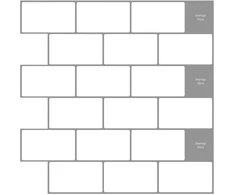 Metro plytelė 10 pcs Balta pilka 30 x 30 cm Poliuretanas ir PET