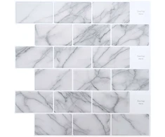 Metro plytelė 10 pcs Balti marmuro 30 x 30 cm