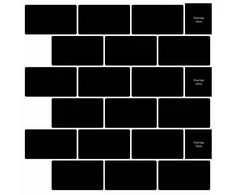 Metro plytelė 10 pcs Juoda 30 x 30 cm Poliuretanas ir PET