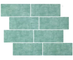 Metro plytelė 10 pcs Pilkai žalia 29 x 21 cm