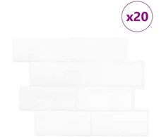 Metro plytelė 20 pcs Balta 29 x 21 cm Poliuretanas ir PET
