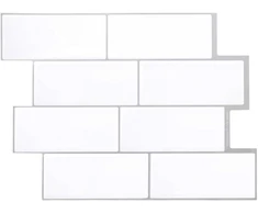 Metro plytelė 20 pcs Balta pilka 29 x 21 cm Poliuretanas ir PET