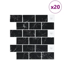 Metro plytelė 20 pcs Juodas marmuras 30 x 30 cm