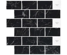 Metro plytelė 50 pcs Juodas marmuras 30 x 30 cm