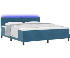 LED Čiužinio Lova su LED Tamsiai mėlyna 180 x 200 cm Aksomas
