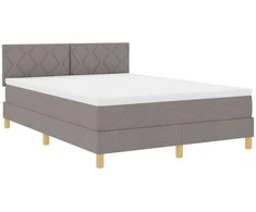 LED Čiužinio Lova su LED juostelėmis Taupe 160 x 200 cm audinys