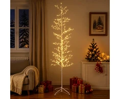 Mikro beržo Kalėdų eglutė Balta 47 x 210 cm Plienas 567 LED
