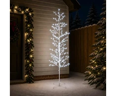 Mikro beržo Kalėdų eglutė Balta 47 x 210 cm Plienas 567 LED