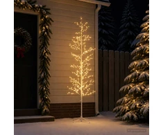 Mikro beržo Kalėdų eglutė Balta 47 x 210 cm Plienas 567 LED