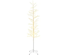 Mikro beržo Kalėdų eglutė Balta 47 x 210 cm Plienas 567 LED