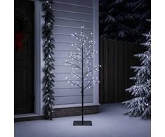 Mikro beržo Kalėdų eglutė Juoda 120 cm Plienas 279 LED