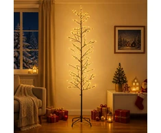 Mikro beržo Kalėdų eglutė Juoda 47 x 210 cm Plienas 567 LED