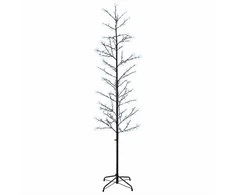 Mikro beržo Kalėdų eglutė Juoda 47 x 210 cm Plienas 567 LED