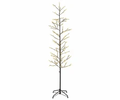Mikro beržo Kalėdų eglutė Juoda 47 x 210 cm Plienas 567 LED