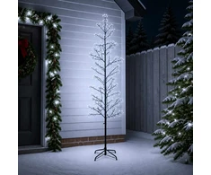 Mikro beržo Kalėdų eglutė Juoda 47 x 210 cm Plienas 567 LED