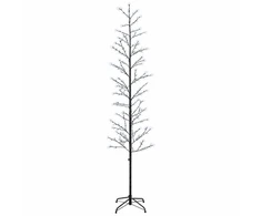 Mikro beržo Kalėdų eglutė Juoda 47 x 240 cm Plienas 675 LED