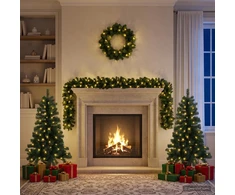 Mini kalėdinių eglučių rinkinys 120 cm 275 LED Šilta balta PVC