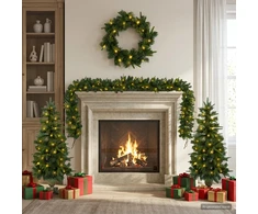 Mini kalėdinių eglučių rinkinys 120 cm 275 LED Šilta balta