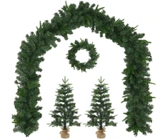 Mini kalėdinių eglučių rinkinys 45 cm PVC ir PE Žalia