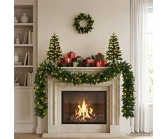 Mini kalėdinių eglučių rinkinys 60 cm 125 LED Šilta balta