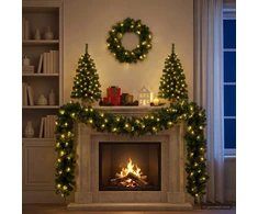 Mini kalėdinių eglučių rinkinys 60 cm 125 LED Šilta balta PVC