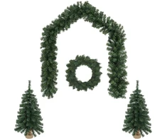 Mini kalėdinių eglučių rinkinys 60 cm PVC Žalia