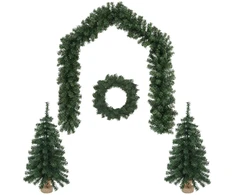 Mini kalėdinių eglučių rinkinys 90 cm PVC Žalia