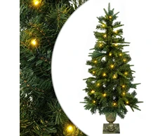 Mini Kalėdų medis 120 cm 100 LED Šilta balta PVC ir PE Žalia