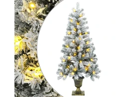 Mini apsnigta Kalėdų eglutė 120 cm 100 LED Šilta balta PVC