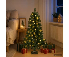 Mini Kalėdų medis 120 cm 100 LED Šilta balta PVC Žalia