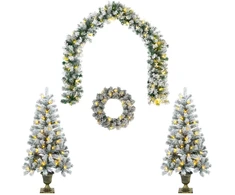 Mini kalėdinių eglučių rinkinys 120 cm 275 LED Šilta balta PVC