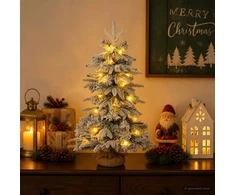 Mini Kalėdų medis 45 cm 25 LED Šilta balta PVC ir PE