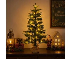 Mini Kalėdų medis 45 cm 25 LED Šilta balta PVC ir PE Žalia