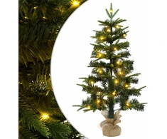 Mini Kalėdų medis 60 cm 25 LED Šilta balta PVC ir PE Žalia