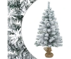 Apsnigta mini kalėdų eglutė 60 cm PVC Žalia ir balta