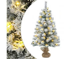 Mini Kalėdų eglutė, apsnigta 90 cm 50 LED Šilta balta PVC