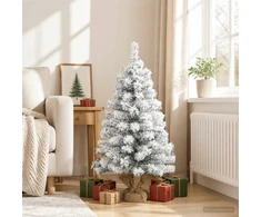 Mini apsnigta kalėdų eglutė 90 cm PVC Žalia ir balta
