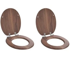 Minkštai užsidarantis tualeto dangtis 2 pcs Ruda 44 x 38 cm