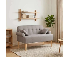Minkštas kampas su mygtukų apmušalais Taupe 120 x 65 x 79 cm