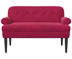 Sofa Minkštas kampas su mygtukų apmušalais Vyno raudona Aksomas