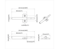 Minkštas uždarymo amortizatorius 12 pcs Pilka 125 x 47 x 15 mm