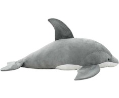 Minkštas žaislinis delfinas, pilkas, pliušinis