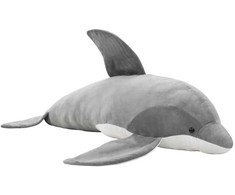 Minkštas žaislinis delfinas, pilkas, pliušinis