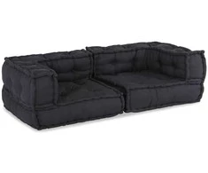 Dvivietė modulinė sofa, antracito spalvos, 140x70x36, audinys