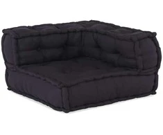 Dvivietė modulinė sofa, antracito spalvos, 140x70x36, audinys