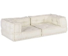 Dvivietė modulinė sofa, kreminės spalvos, 140x70x36, audinys