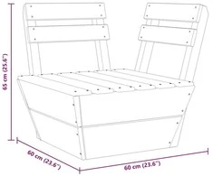 Modulinė kampinė sofa iš palečių, impregnuota eglės mediena