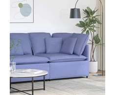 Modulinė kampinė sofa su pagalvėlėmis, džinsinės mėlynos spalvos, 100 cm