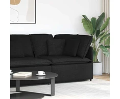 Modulinė kampinė sofa su pagalvėlėmis, juoda, 100 cm