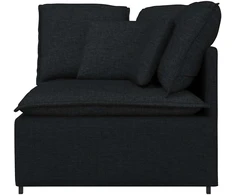Modulinė kampinė sofa su pagalvėlėmis, juoda, 100 cm